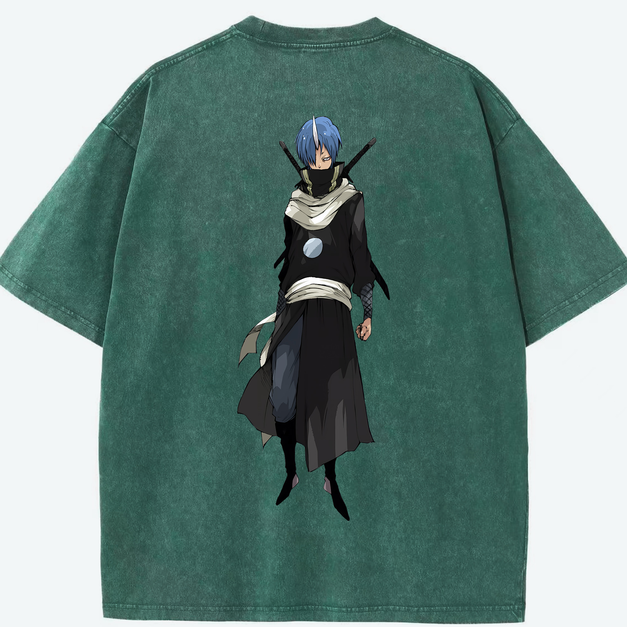 （画像用） 転スラ Regarding Reincarnated to Slime 綿100% ヴィンテージ風 半袖Tシャツ（背面プリント）